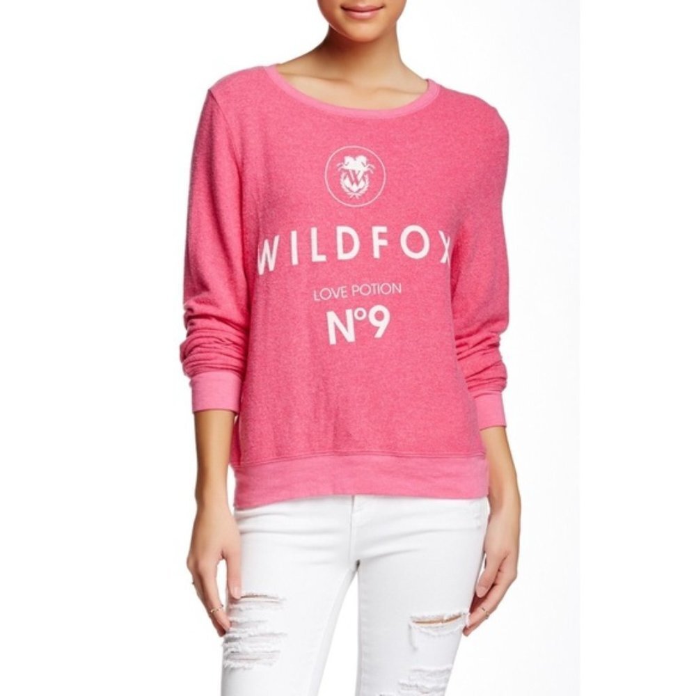 Wildfox Love Potion No. 9 Pink Graphic Sweatshirt Size Small